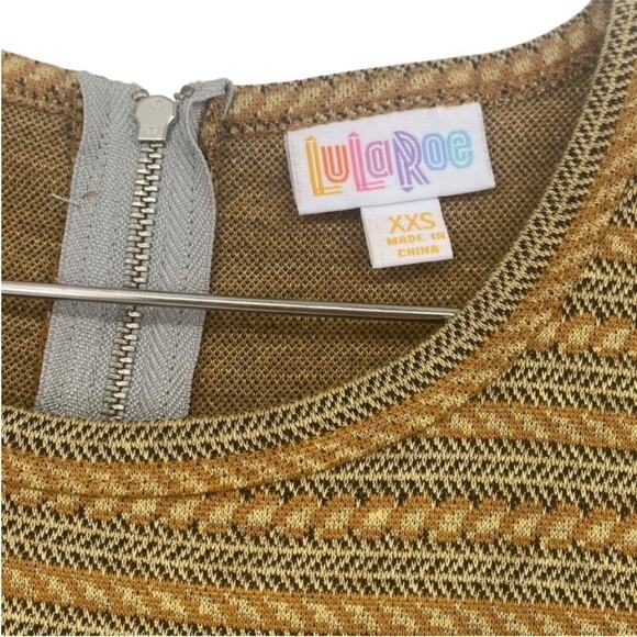 Lularoe Golden Color Allover Print Amelia Dress - Picture 5 of 7